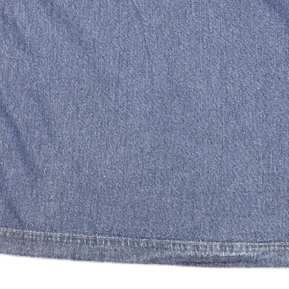 1990s Better Than Basic Denim Medium Maxi Skirt  Blue Modest Side Slit‎ Pockets